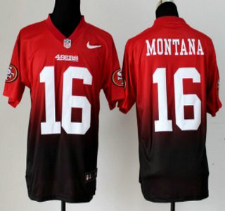 Nike San Francisco 49ers #16 Joe Montana 2013 Drift Fashion II Red Elite Jersey