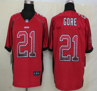 Nike San Francisco 49ers #21 Frank Gore Drift Fashion Red Elite Jersey