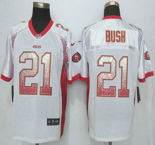 Nike San Francisco 49ers #21 Reggie Bush Drift Fashion White Elite Jersey