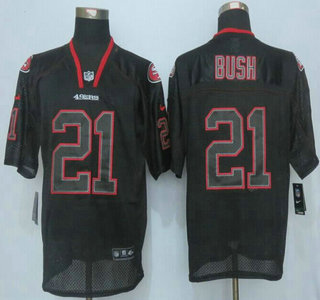 Nike San Francisco 49ers #21 Reggie Bush Lights Out Black Elite Jersey