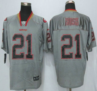 Nike San Francisco 49ers #21 Reggie Bush Lights Out Grey Elite Jersey