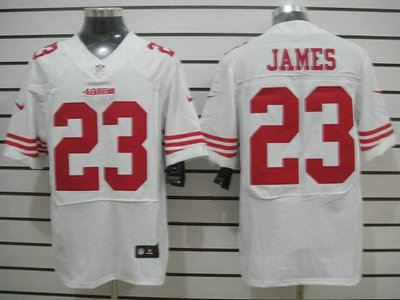 Nike San Francisco 49ers 23 LaMichael James White Elite Nike Jersey