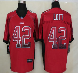 Nike San Francisco 49ers #42 Ronnie Lott Drift Fashion Red Elite Jersey