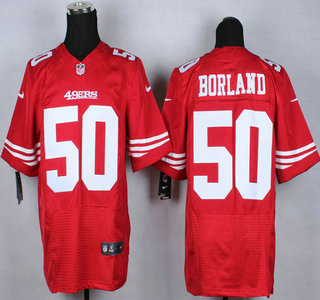 Nike San Francisco 49ers #50 Chris Borland Red Elite Jersey