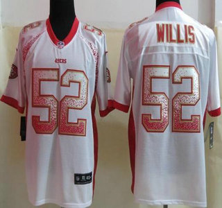 Nike San Francisco 49ers #52 Patrick Willis Drift Fashion Elite White  Jersey
