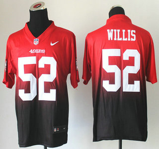 Nike San Francisco 49ers #52 Patrick Willis Drift Fashion II Red With Black 2013 Elite Jersey