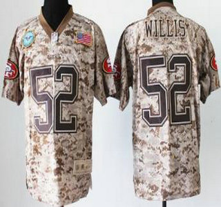 Nike San Francisco 49ers #52 Patrick Willis Salute to Service Digital Camo Elite Jersey