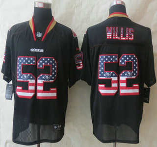 Nike San Francisco 49ers #52 Patrick Willis 2014 USA Flag Fashion Black Elite Jersey