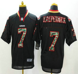 Nike San Francisco 49ers #7 Colin Kaepernick Black With Camo Elite Jersey