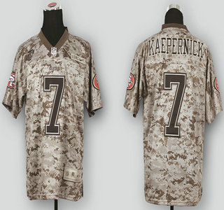 Nike San Francisco 49ers #7 Colin Kaepernick US.Mccuu 2013 Camo Elite Jersey