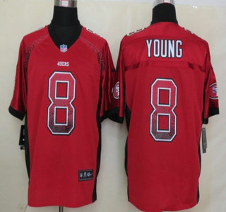Nike San Francisco 49ers #8 Steve Young Drift Fashion Red Elite Jersey