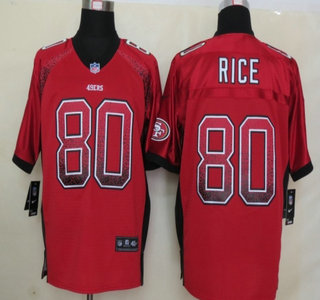 Nike San Francisco 49ers #80 Jerry Rice Drift Fashion Red Elite Jersey