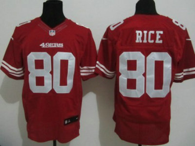 Nike San Francisco 49ers 80 Jerry Rice Red Elite Jersey