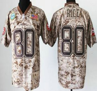 Nike San Francisco 49ers #80 Jerry Rice Salute to Service Digital Camo Elite Jersey