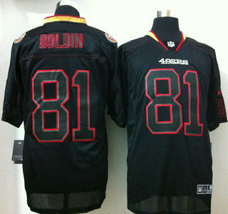 Nike San Francisco 49ers #81 Anquan Boldin Lights Out Black Elite Jersey