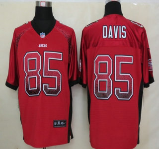 Nike San Francisco 49ers #85 Vernon Davis Drift Fashion Red Elite Jersey