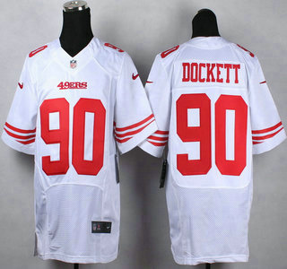 Nike San Francisco 49ers #90 Darnell Dockett White Elite Jersey
