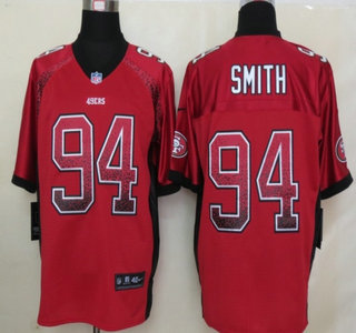 Nike San Francisco 49ers #94 Justin Smith Drift Fashion Red Elite Jersey