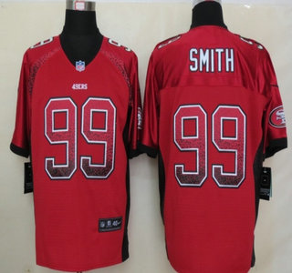 Nike San Francisco 49ers #99 Aldon Smith Drift Fashion Red Elite Jersey
