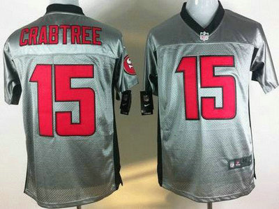 Nike San Francisco 49ers 15 Michael Crabtree Grey Shadow Jerseys