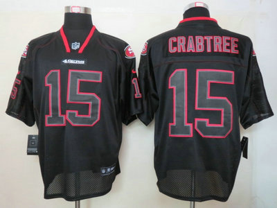 Nike San Francisco 49ers 15 Michael Crabtree Lights Out Black Elite 2012 Jerseys