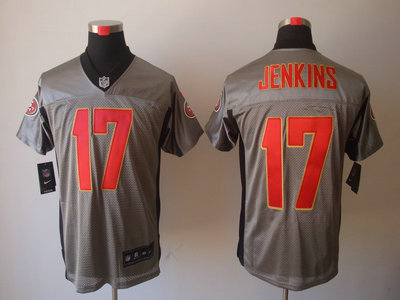 Nike San Francisco 49ers 17 A.J. Jenkins Grey Shadow 2012 Nike NFL Elite Jersey