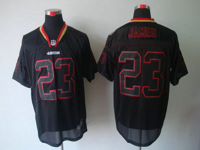 Nike San Francisco 49ers 23 LaMichael James Lights Out Black Elite Jerseys
