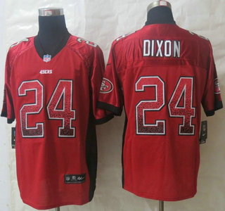 Nike San Francisco 49ers 24 Anthony Dixon Drift Fashion Red Elite Jersey