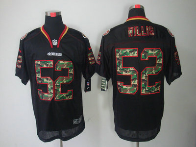 Nike San Francisco 49ers 52 Patrick Willis Camo Fashion Black Elite Jersey