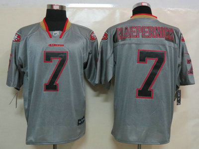 Nike San Francisco 49ers 7 Colin Kaepernick  Lights Out Black Name Grey Elite Jerseys