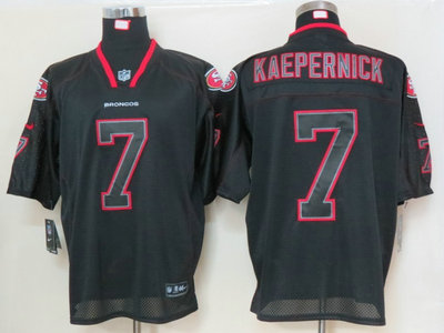 Nike San Francisco 49ers 7 Colin Kaepernick Lights Out Black Elite 2012 Jerseys
