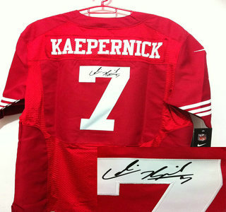 Nike San Francisco 49ers 7 Colin Kaepernick Red Signed Elite Jerseys