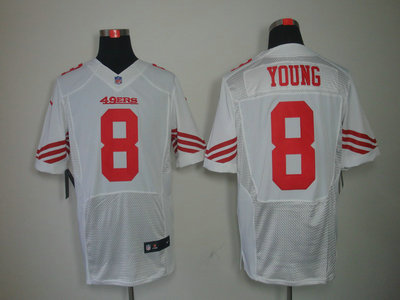Nike San Francisco 49ers 8 Steve Young White Elite Jersey