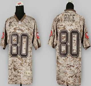 Nike San Francisco 49ers #80 Jerry Rice US.Mccuu 2013 Camo Elite Jersey
