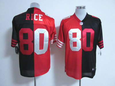 Nike San Francisco 49ers 80 Jerry Rice Red and Black Split Elite Jerseys