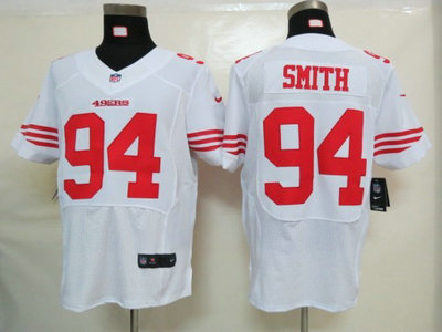 Nike San Francisco 49ers 94 Justin Smith White 2012 Nike NFL Elite Jersey