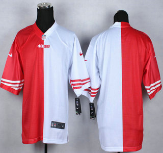 Nike San Francisco 49ers Blank Red With White Two Tone Elite Jersey