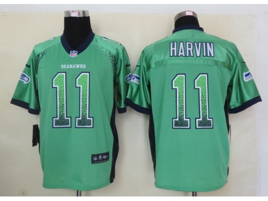 Nike Seattle Seahawks #11 Percy Harvin Drift Fashion Green Elite Jersey