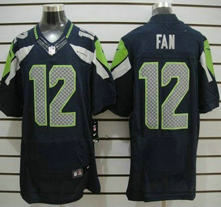 Nike Seattle Seahawks #12 Fan Navy Blue Elite Jersey