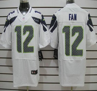 Nike Seattle Seahawks #12 Fan White Nike NFL Elite Jersey