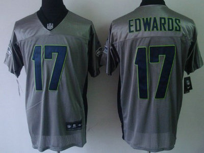 Nike Seattle Seahawks #17 Braylon Edwards Gray Elite Jersey