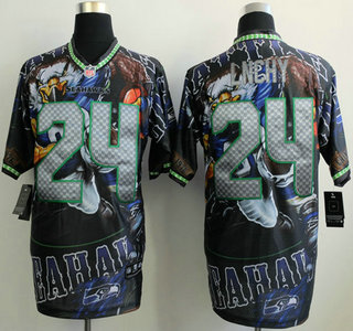 Nike Seattle Seahawks #24 Marshawn Lynch 2014 Fanatic Fashion Elite Jersey