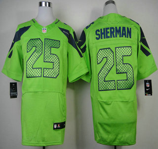Nike Seattle Seahawks #25 Richard Sherman Green Elite NFL Jersey