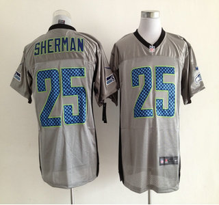 Nike Seattle Seahawks #25 Richard Sherman Grey Elite Jersey