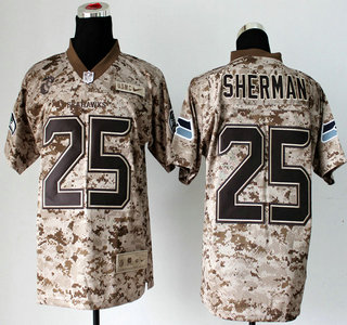 Nike Seattle Seahawks #25 Richard Sherman US.Mccuu 2013 Camo Elite Jersey
