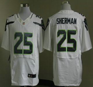 Nike Seattle Seahawks #25 Richard Sherman White Elite Jersey