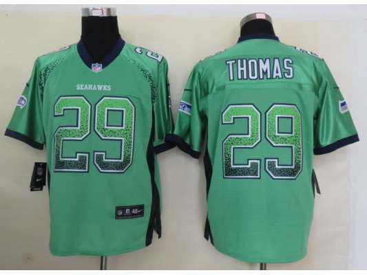 Nike Seattle Seahawks #29 Earl Thomas Drift Fashion Green Elite Jersey