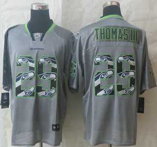 Nike Seattle Seahawks #29 Earl Thomas III Lights Out Grey Ornamented Elite Jersey