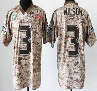 Nike Seattle Seahawks #3 Russell Wilson Salute to Service Digital Camo Elite Jersey