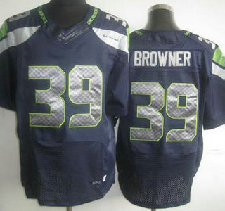 Nike Seattle Seahawks #39 Brandon Browner Elite Blue Jersey